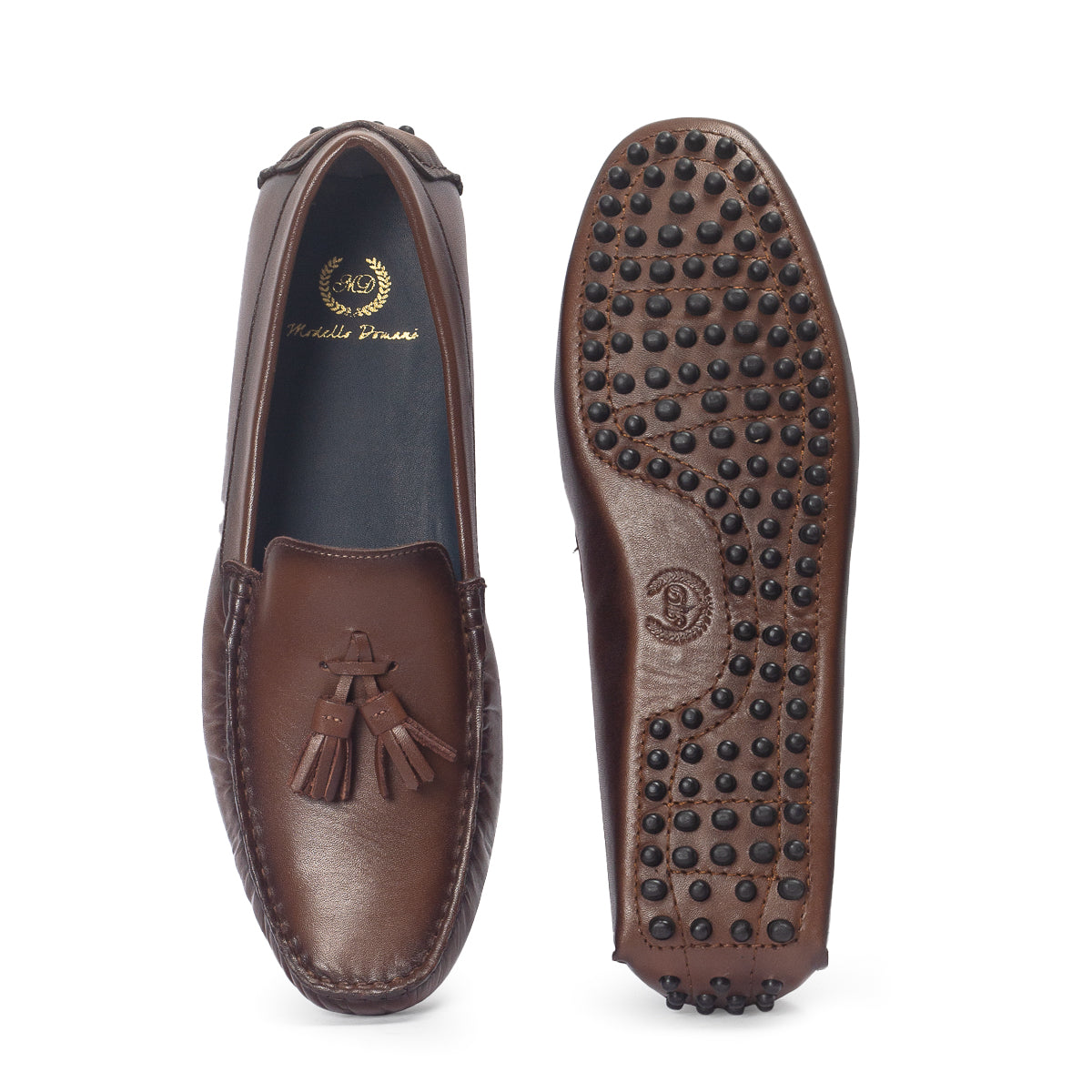 Gommino Leather Tassel Loafers (Brown Burnish)