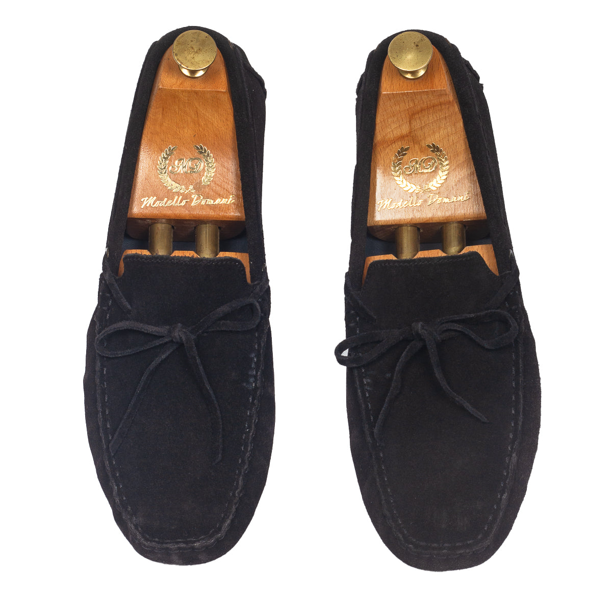 Gommino Suede Bow Loafers (Navy)