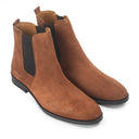 Suede-Leather Chelsea Boots (Chocolate Brown) — Brown boots | Modello Domani