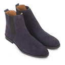 Suede-Leather Chelsea Boots (Navy) — Navy boots | Modello Domani