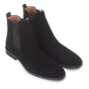 Suede-Leather Chelsea Boots (Black) — Black boots | Modello Domani