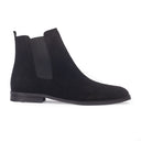 Suede-Leather Chelsea Boots (Black) — Black boots | Modello Domani