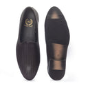 Textured Fusion Jutti Slipons (Black) — Black jutti | Modello Domani