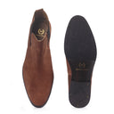 Suede-Leather Chelsea Boots (Chocolate Brown) — Brown boots | Modello Domani