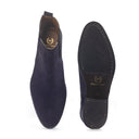 Suede-Leather Chelsea Boots (Navy) — Navy boots | Modello Domani
