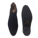 Suede-Leather Chelsea Boots (Black) — Black boots | Modello Domani