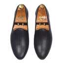 Textured Fusion Jutti Slipons (Black) — Black jutti | Modello Domani