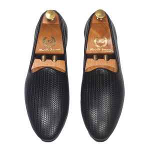 Textured Fusion Jutti Slipons (Black)