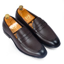 Italian Cut Penny Slipons (Brown) — Brown slipons | Modello Domani