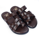 Gladiator Slippers (Brown) — Brown slippers | Modello Domani