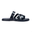 Gladiator Slippers (Black) — Black slippers | Modello Domani
