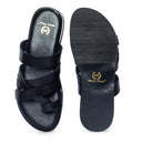 Gladiator Slippers (Black) — Black slippers | Modello Domani