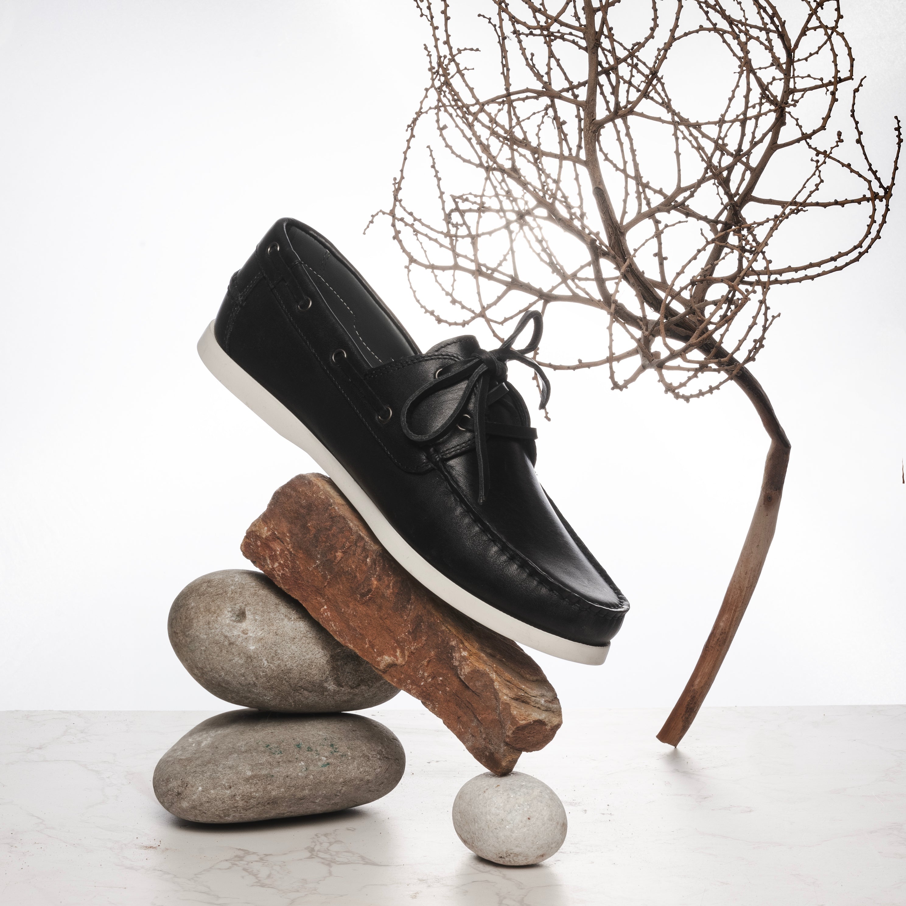 Lucia Yatch Leather Loafers (Black - Limited Edition)