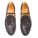 Woven Leather Tassel Slipons (Brown) — Brown slipons | Modello Domani