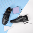 DOMS Comfort Leather Sneakers (Black) — Black sneakers | Modello Domani