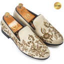 Golden Garden Slipons (Beige - Limited Edition) — Beige slipons | Modello Domani