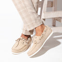 Lucia Yatch Suede Loafers (Beige - Limited Edition) — Beige loafers | Modello Domani