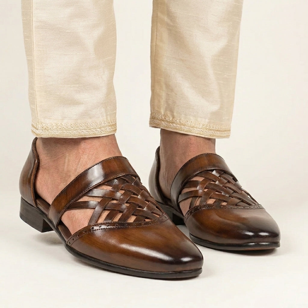 ehtnic sandals leather shoes handmade for weddings, sangeet, mehendi shoes for men and grooms shoes