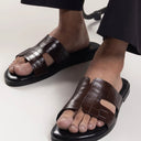 Hades Embossed Slippers (Brown) — Brown slippers | Modello Domani