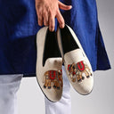The Maharaja Slipons (Cream Beige - Limited Edition) — Beige slipons | Modello Domani