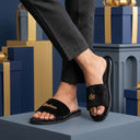 Aur Batao slogan artwork home velvet comfort slippers for men