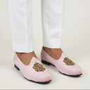 baby pink juttis for weddings and mehendi and indian functions men footwear.