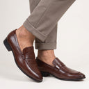 formal brown loafer slipons - men office and corporate daily wear