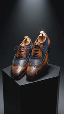 Mayfair Patina Leather Brogues (Tan-Navy)