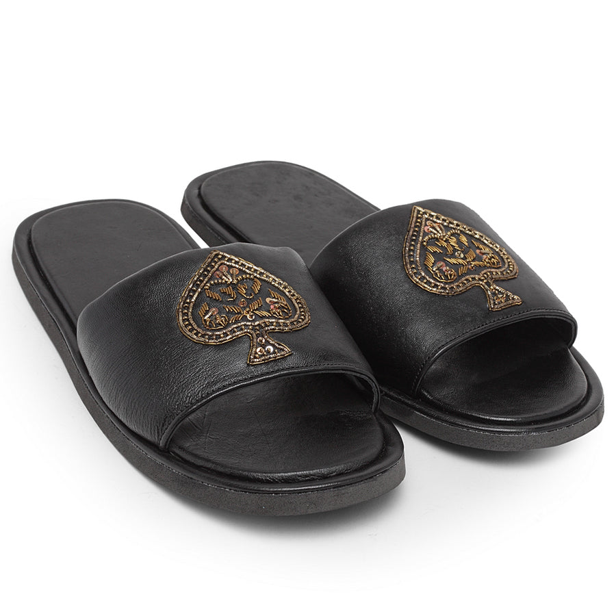 Leather ACE Domani Slippers© (Black)