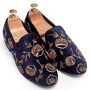 The Golden Flora (Navy) — Navy shoes | Modello Domani