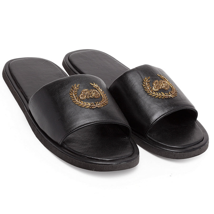 Leather MD Domani Slippers© (Black)