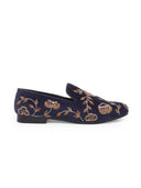 The Golden Flora (Navy) — Navy shoes | Modello Domani