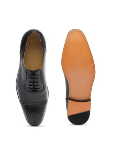 Italia Leather Brogues (Black)