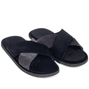 New Roman Domani Slippers (Black-Grey)