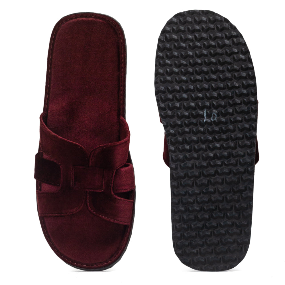 Hercules Velvet Domani Slippers (Wine)