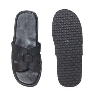 Hercules Leather Domani Slippers (Black)