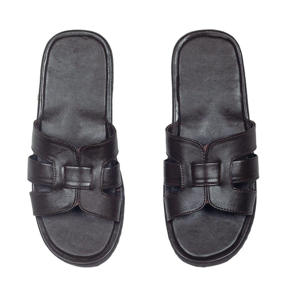 Hercules Leather Domani Slippers (Brown)