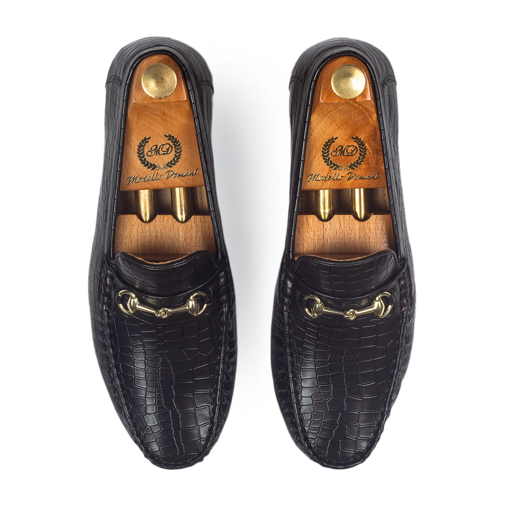 Croc Buckle Slipons (Coffee Brown)
