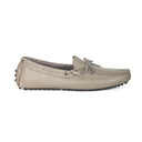 Gommino Leather Bow Loafers (Grey) — Grey loafers | Modello Domani