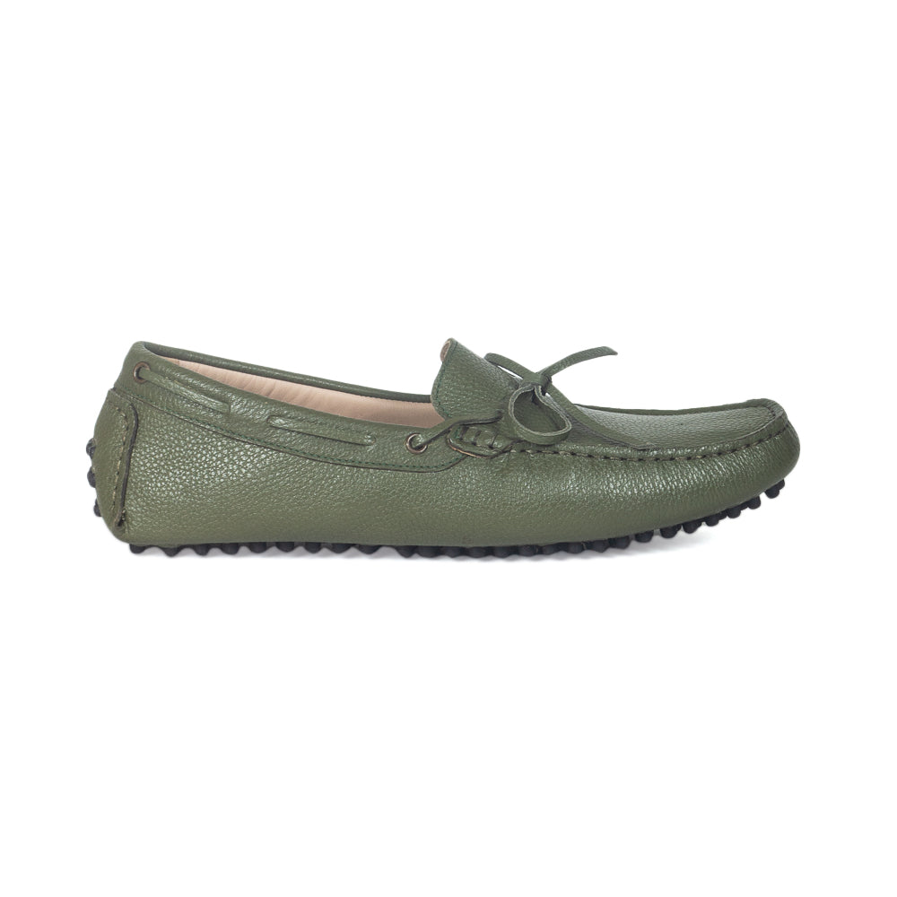 Gommino Leather Loafers (Military Green)