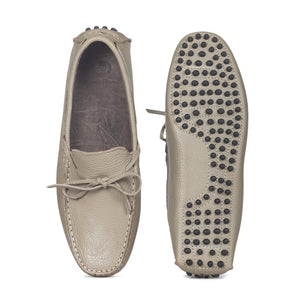 Gommino Leather Loafers (Grey-Beige)