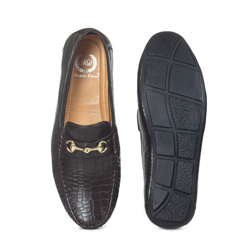 Croc Buckle Slipons (Coffee Brown)