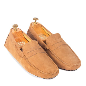 Gommino Suede Penny Loafers (Beige)