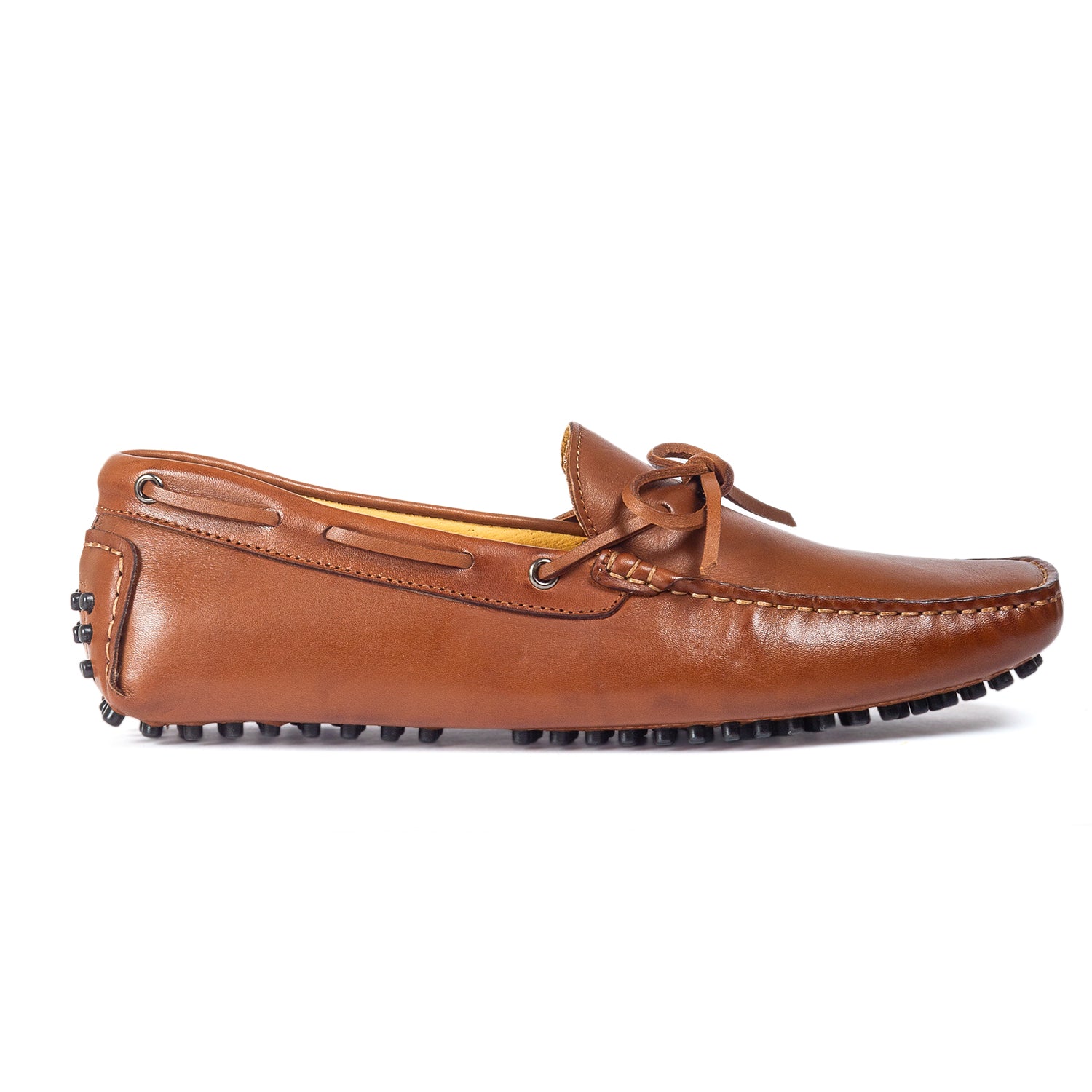 Gommino Leather Bow Loafers (Chocolate Brown)