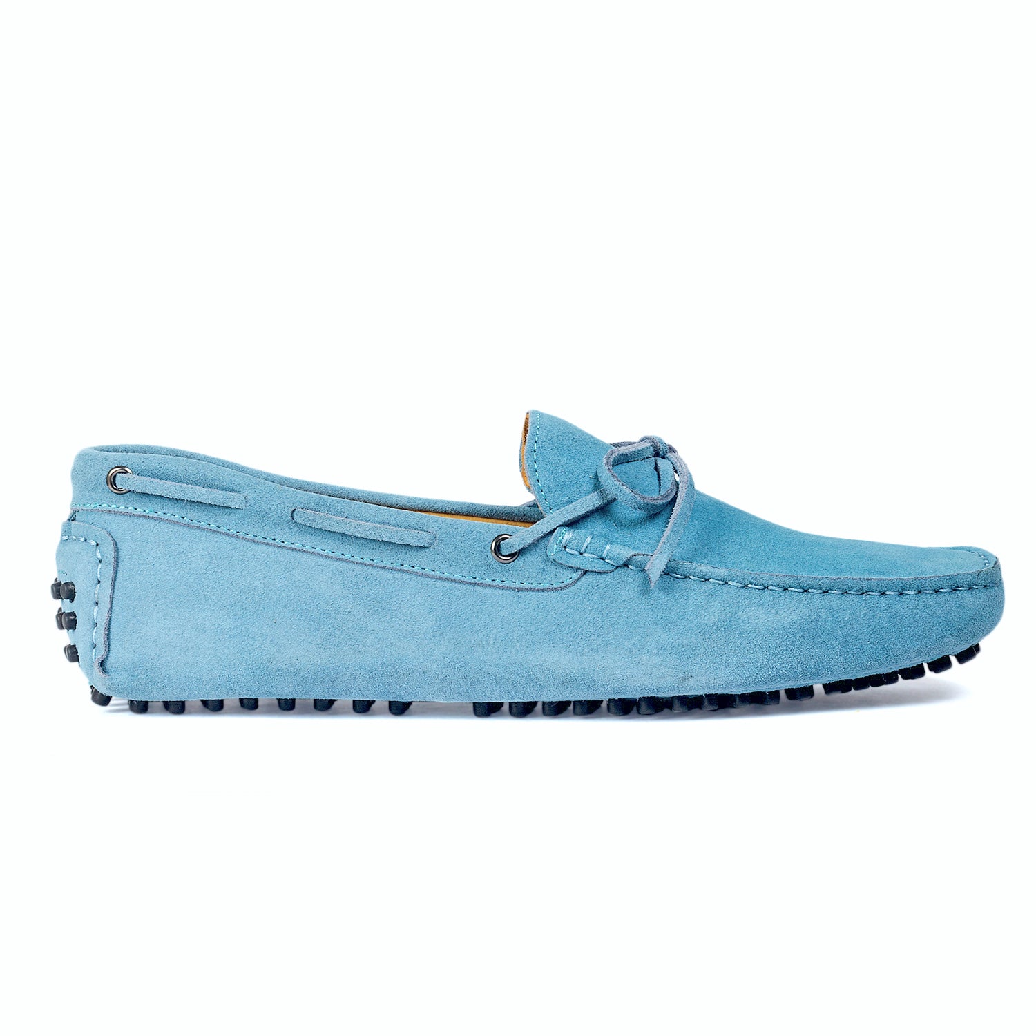 Gommino Suede Bow Loafers (Sky Blue)