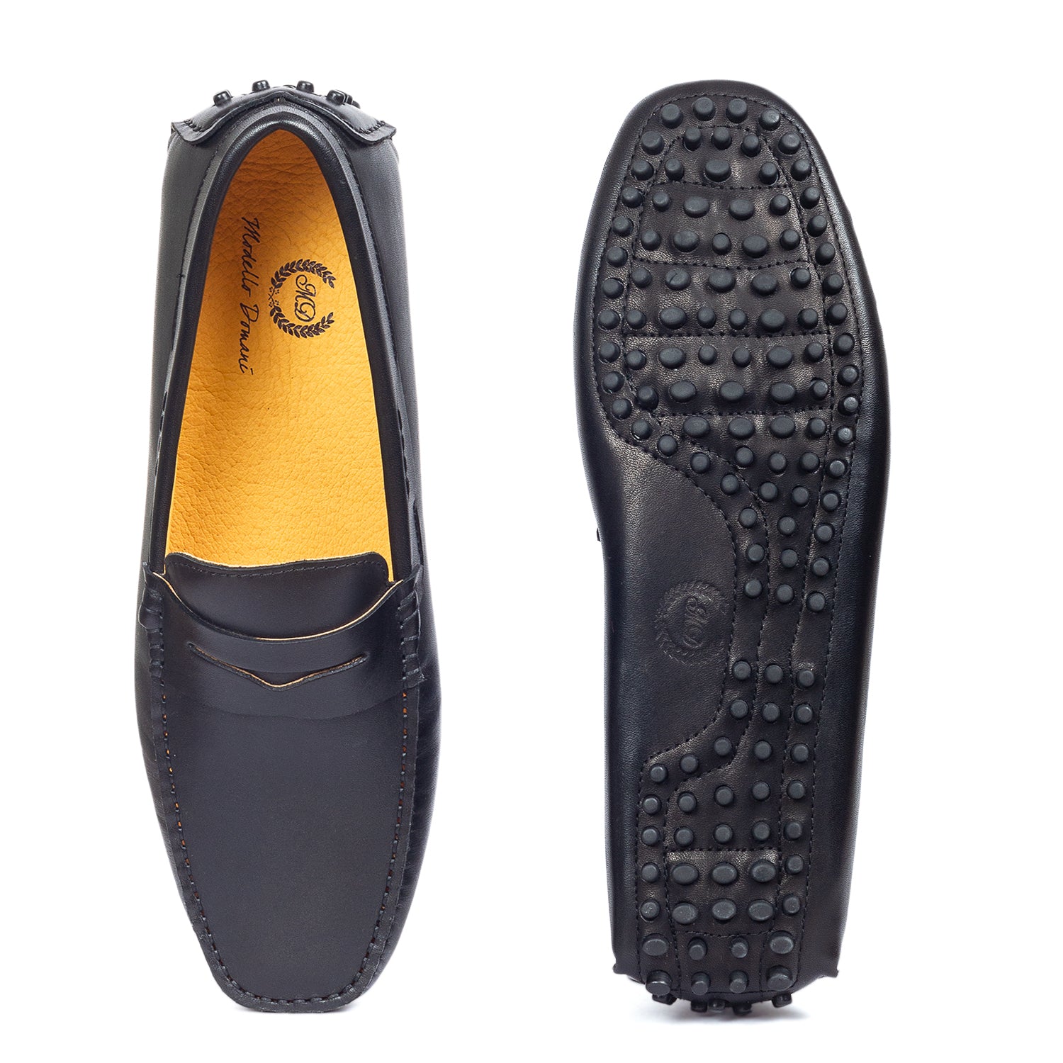 Gommino Leather Penny Loafers (Black)