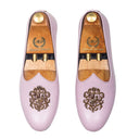 Royal Crest Leather Juttis (Baby Pink)(Patent Copyright Artwork) — Pink juttis | Modello Domani