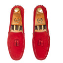 Gommino Suede Tassel Loafers (Red) — Red loafers | Modello Domani
