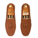 Gommino Suede Tassel Loafers (Tan) — Tan loafers | Modello Domani