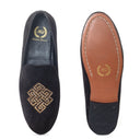 Celtic Knot Slipons (Black) — Black slipons | Modello Domani